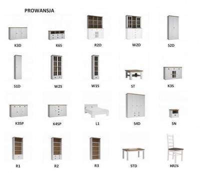 Komoda bílá Prowansja K4S