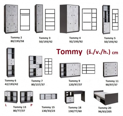 Rohová šatní skříň Tommy 4