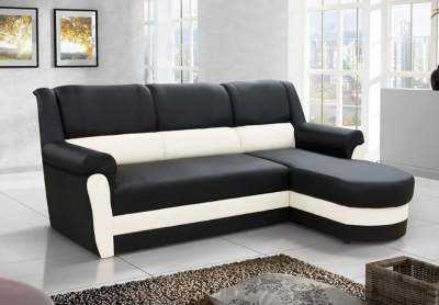 Sedací rohová souprava Bruno - eco kůže černá Soft 11/eco kůže bílá Soft 17