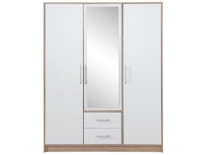 Šatní skříň Smart SRL 2 - se zrcadlem bílá + sonoma