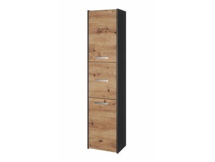 Koupelnová skříňka Saly 40 3D antracit/dub artisan