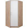 Rohová šatní skříň Smart SR 4 L/P bílá + sonoma
